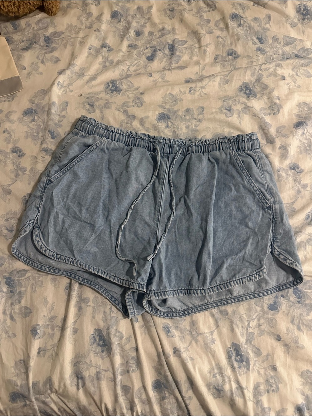 American Eagle Outfitters Light Blue Casual Drawstring Shorts